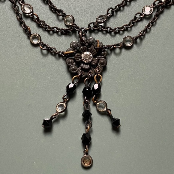 Miriam Haskell Signed Unique Victorian Inspired Chandelier Necklace - Picture 2 of 6